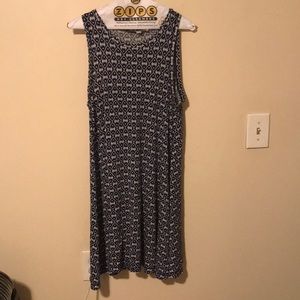 Loft swing dress blue and white print S